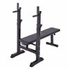 Adjustable Folding Multifunctional Workout Station Adjustable Workout Bench with Squat Rack - balck