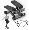 Steppers for Exercise, Stair Stepper with Resistance Bands, Mini Stepper with 330LBS Loading Capacity, Hydraulic Fitness Stepper with LCD Monitor, No