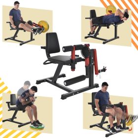 Leg Extension and Curl Machine - Leg Exercise Machine with Adjustable Seat Backrest and Rotary Leg Extenstion, Adjustable Leg Curl for Home Gym Hamstr (Color: as Pic)